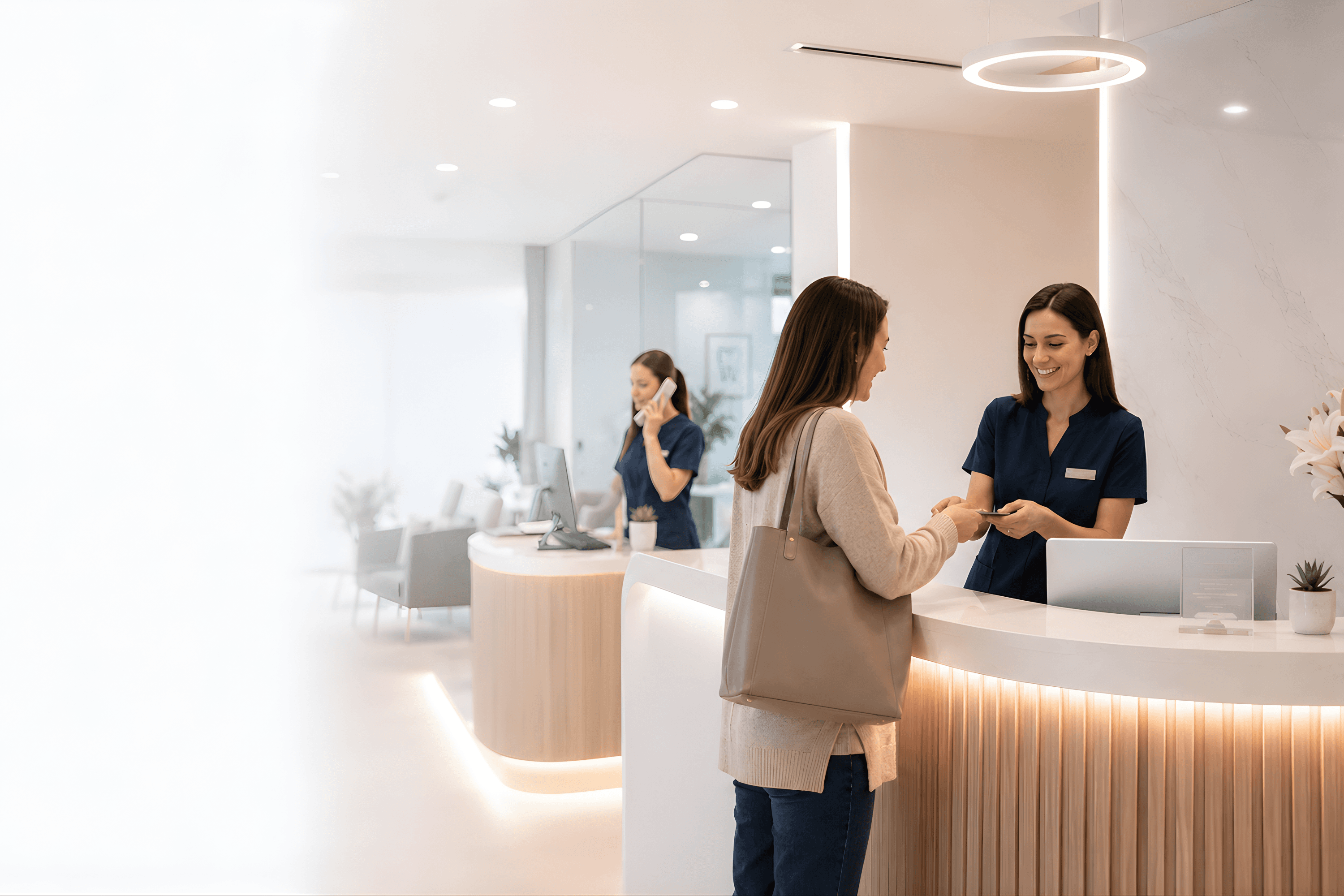 AI recepciós egy fogászati rendelő recepcióján